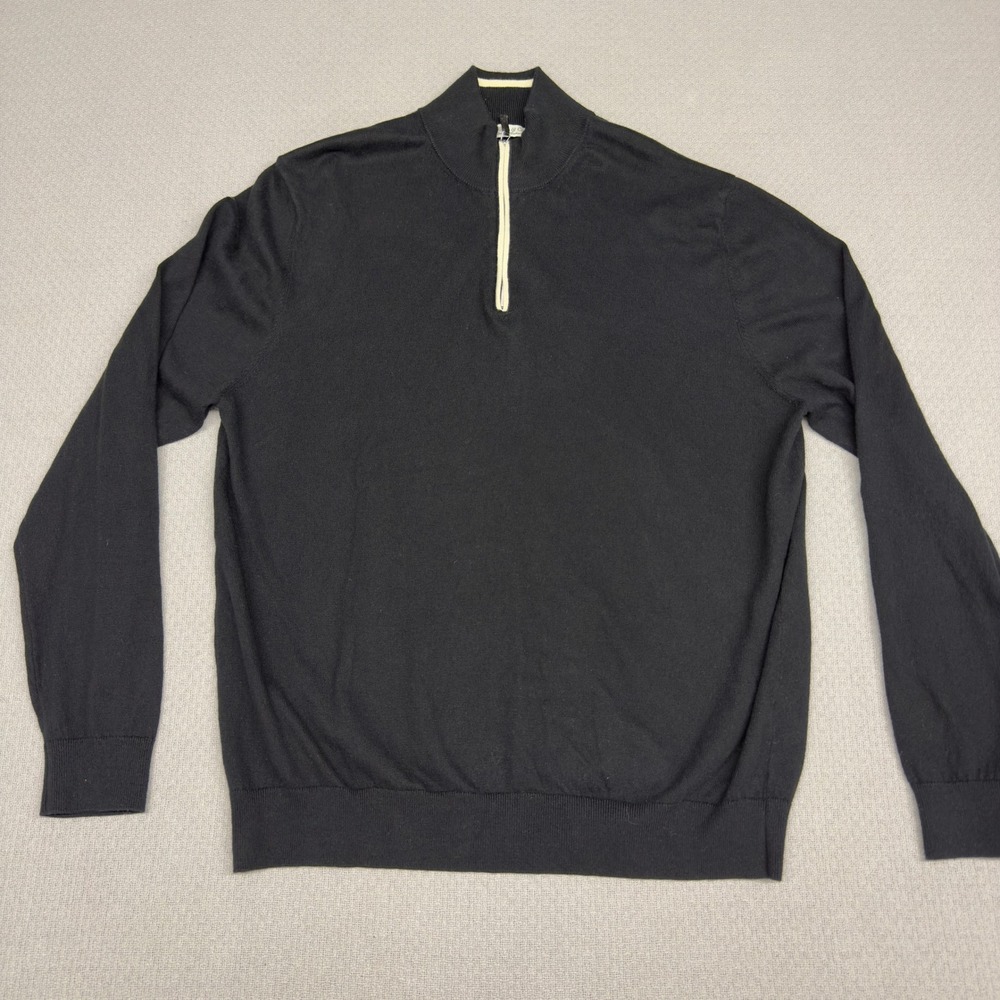 Collars & Co 1/4 Zip Sweater Mens XXXL Cotton Cashmere Pullover Knit Luxury